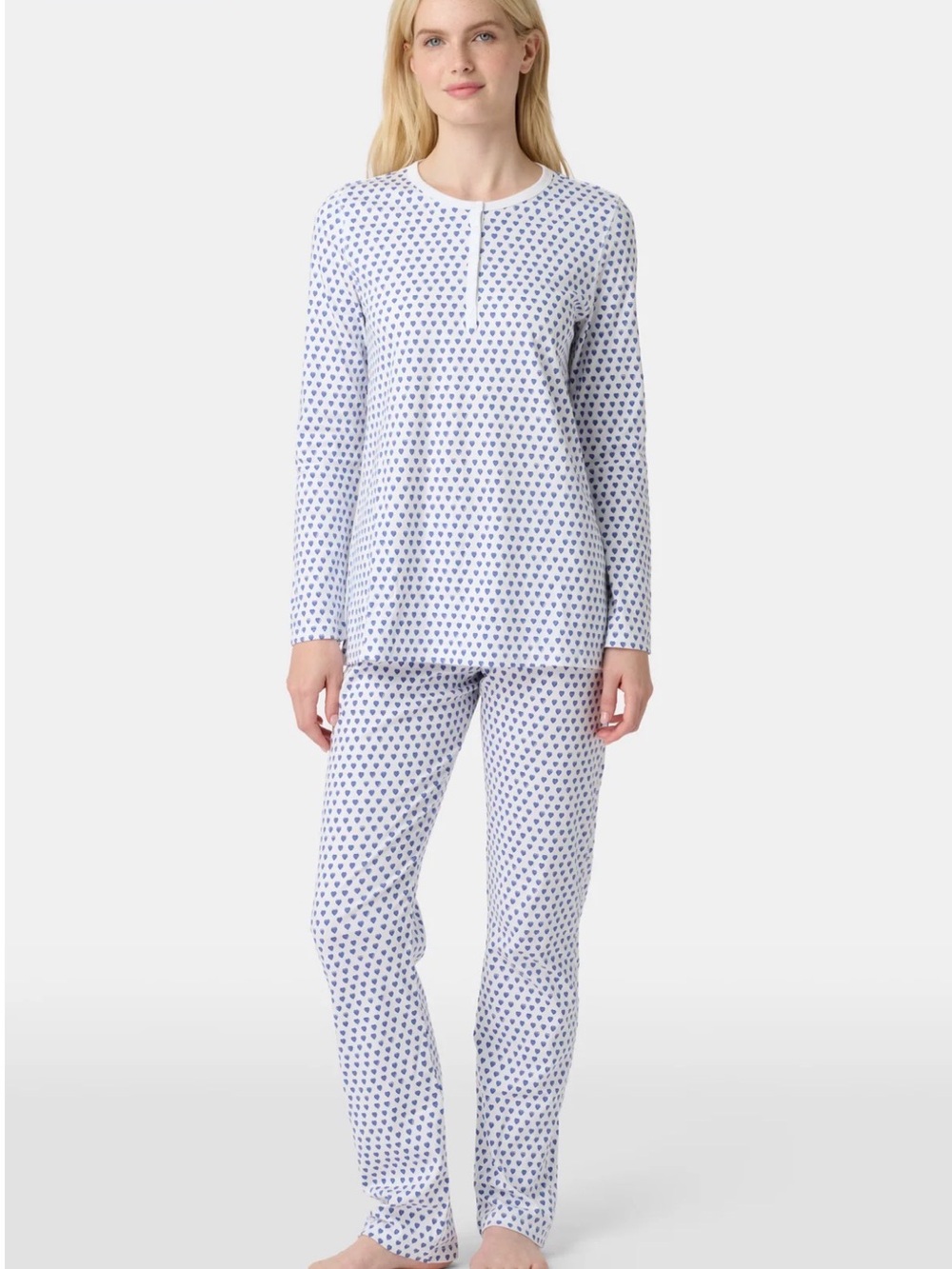 Roller Rabbit White and Blue Heart Print Pajama Set